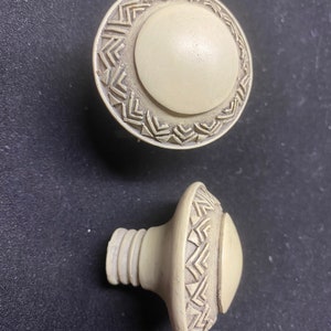 Faux Ivory Embossed Knobs Humming bird, Grape vine, or Chevron image 3