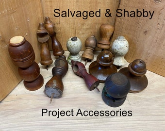 Wood Accessories and Ornaments Salvaged and Shabby