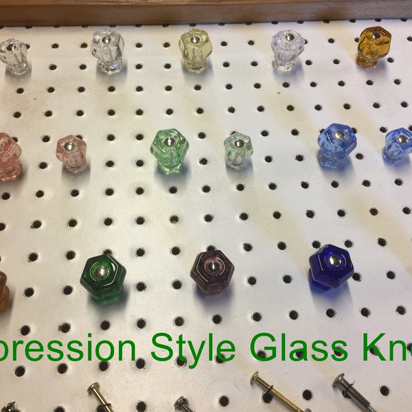 Depression Style Vintage Glass Knobs