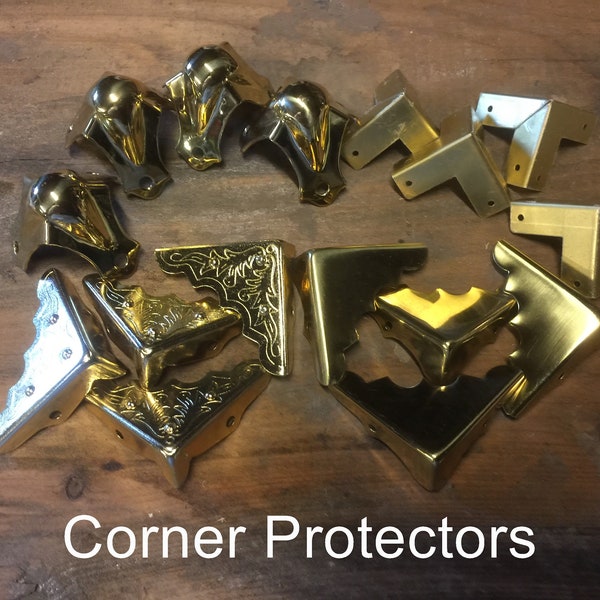 Box Corner Protectors Solid Brass Set of Four