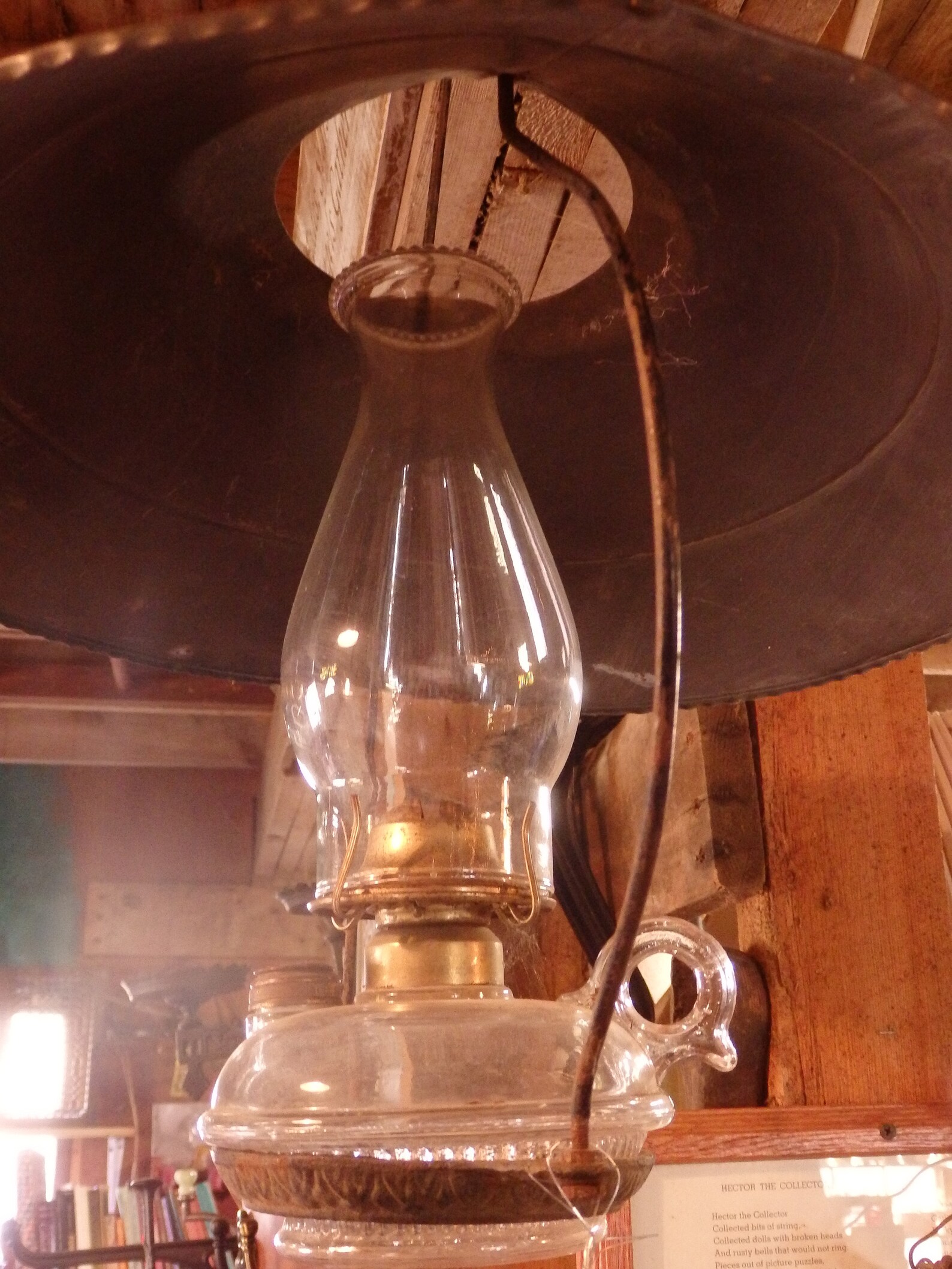 Antique Hanging Kerosene Lamp Holder With Tin Shade Etsy Australia