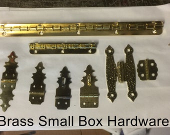 Humidor or Jewelry Box Hinges OR Hasps Bright and Antiqued Brass