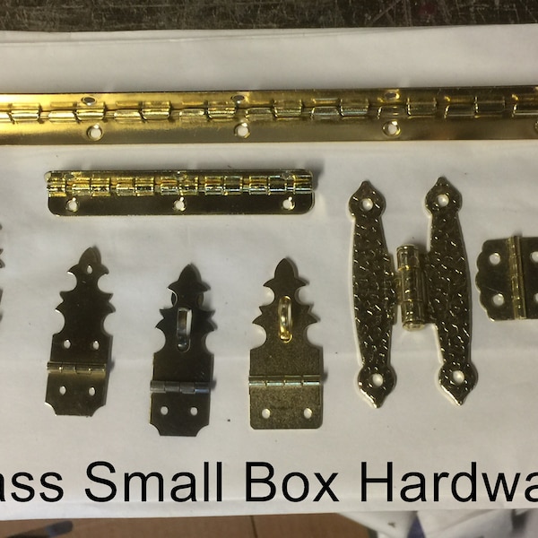 Humidor or Jewelry Box Hinges OR Hasps Bright and Antiqued Brass