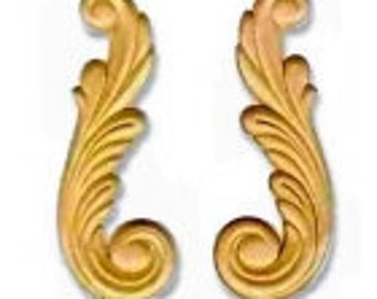 Plumes a Pair 4 1-2 by 1 and 7-8 Birch Applique -