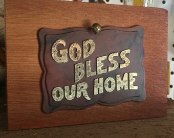 Bakelite wall Hanging God Bless Our Home