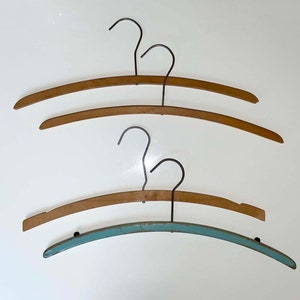 4 Vintage Wooden Hangers