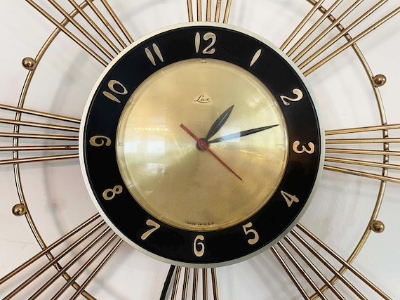 Lux Wall Clock Vintage Atomic Starburst - Etsy