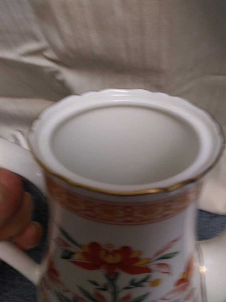 Chamberlain Orange by ROYAL WORCESTER Coffee Pot creamer Etsy