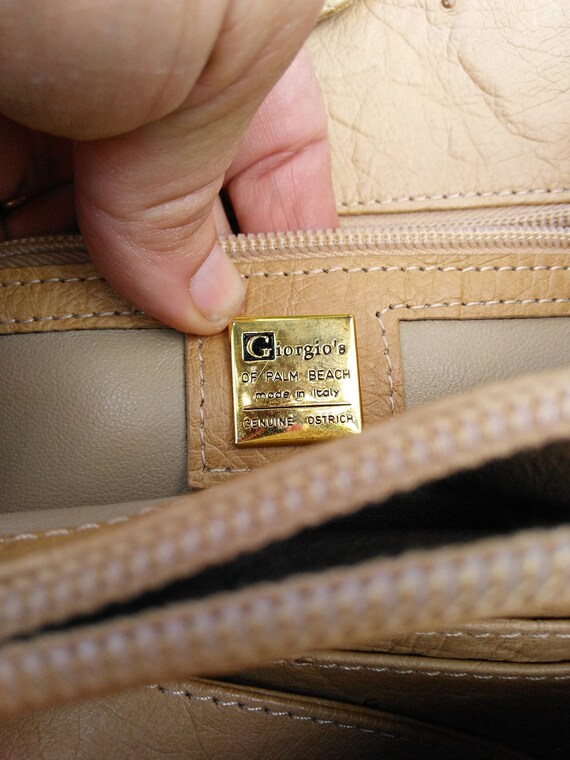Genuine Ostrich leather handbag purse bag tote by Gio… - Gem display picture 2