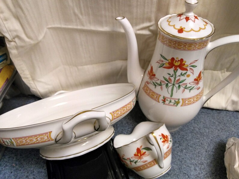 Chamberlain Orange by ROYAL WORCESTER Coffee Pot creamer Etsy
