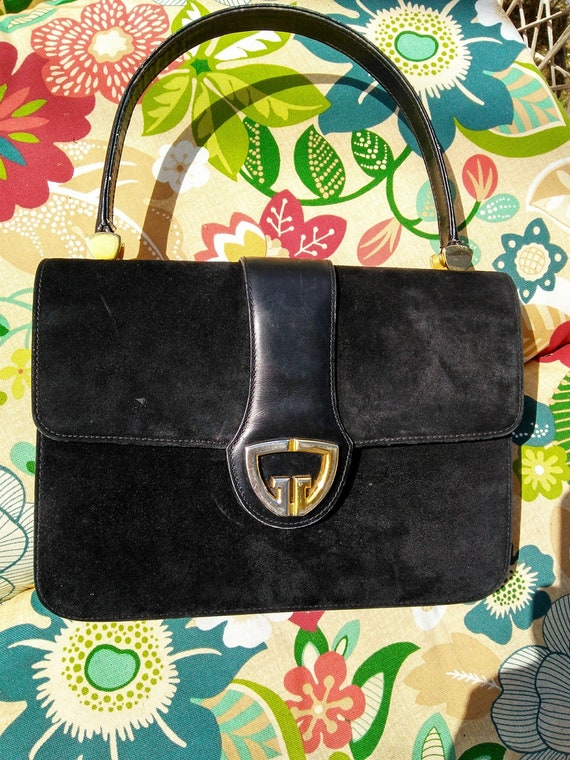 black suede gucci purse