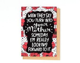 Mother's Day Card - Mom Birthday Card - Card For Mom - Mom Card - Alternative Mother's Day Card - Love You Mom - Thanks Mom