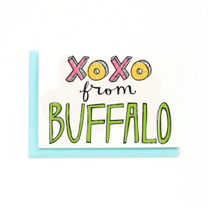 Buffalo New York Karte - Miss You Karte - Fernbeziehung - Nur weil Karte - Upstate NY - I Love NY - XOXO Grußkarte
