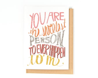 Sweet Anniversary Card - I Love You - Wedding Day Card - Engagement Card - Long Distance Relationship Card - Miss You Card