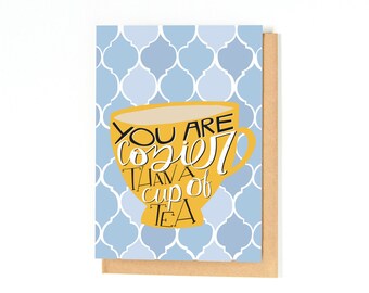 Love Card - Long Distance Relationship Card - Tea Lover Card - Anniversary Card - Miss You Card - Tea Cup Card - Just Because Greeting Card