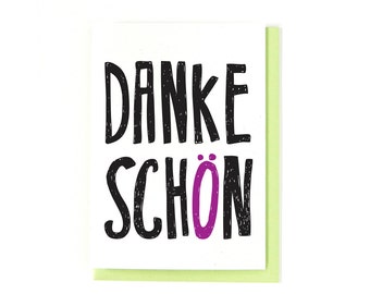 Danke Schön Card - German Card - Thank You Card - Deutsch - Danke Card - Greeting Card - Germany - Thanks Card