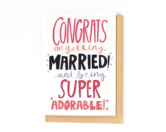 Wedding Card - Newlyweds - Wedding Congratulations Card - Congrats Card - Mr. and Mrs. Card - Wedding Card - Bride And Groom - Marriage Card