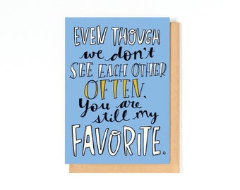 Miss You Card - Best Friend Card - Just Because Card - Thinking of You - Hand-lettering