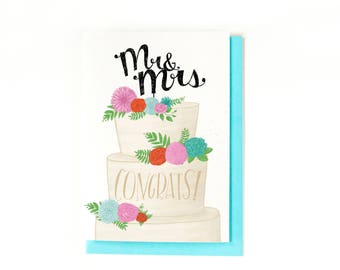 Mr. & Mrs. Card - Wedding Congratulations Card - Happy Wedding Day Card - Wedding Card - Wedding Congrats - Newlyweds - Couple