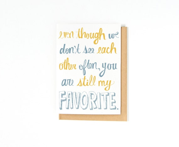 Miss You Card Best Friend Card Just Because Card Etsy