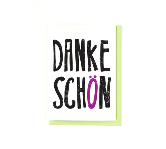 Danke Schon Card German Card Thank You Card Deutsch Etsy