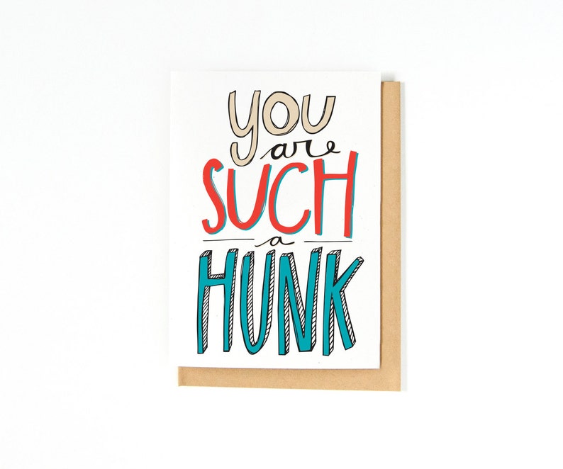 Love Card For Him Anniversary Gift Idea For Him Card For Boyfriend You Are Such A Hunk Funny Love Card image 1