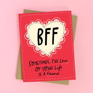 Best Friend Card - BFF - Besties - Friendship Greeting Card - Friendiversary - Friend Anniversary - Best Friend Gift Idea - Katie Vaz Design