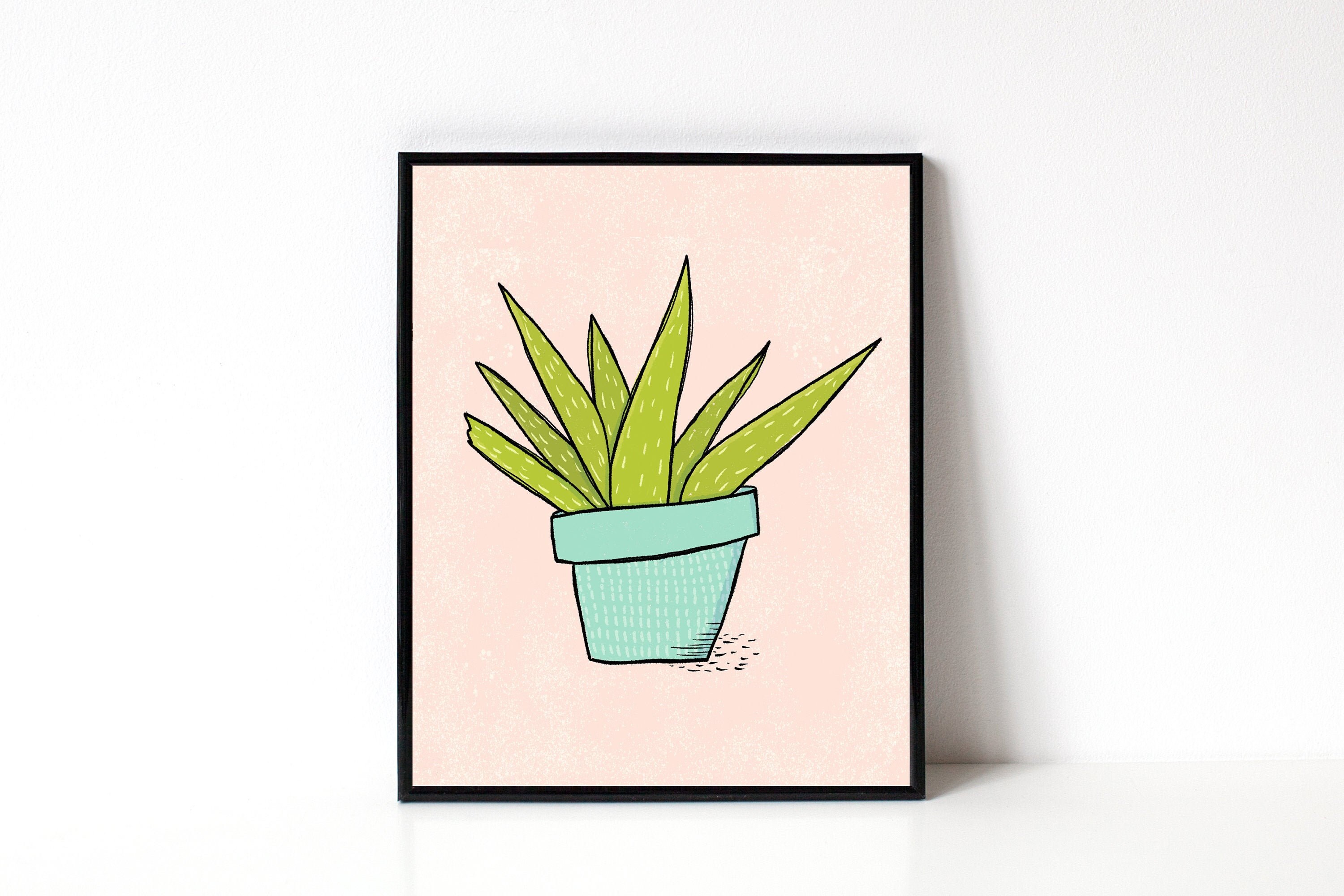 Aloe Vera Plant Illustration, 8x10 Print, Planty Wall Art, Houseplants Art,  Gift for Plant Lovers, Gardening Gift, Houseplant Wall Decor - Etsy
