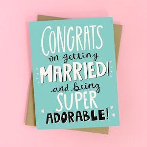 Congrats Card for Newlyweds, Wedding Congratulations Card, Funny Wedding Card, Cute Card for Bride And Groom, Sweet Wedding Gift