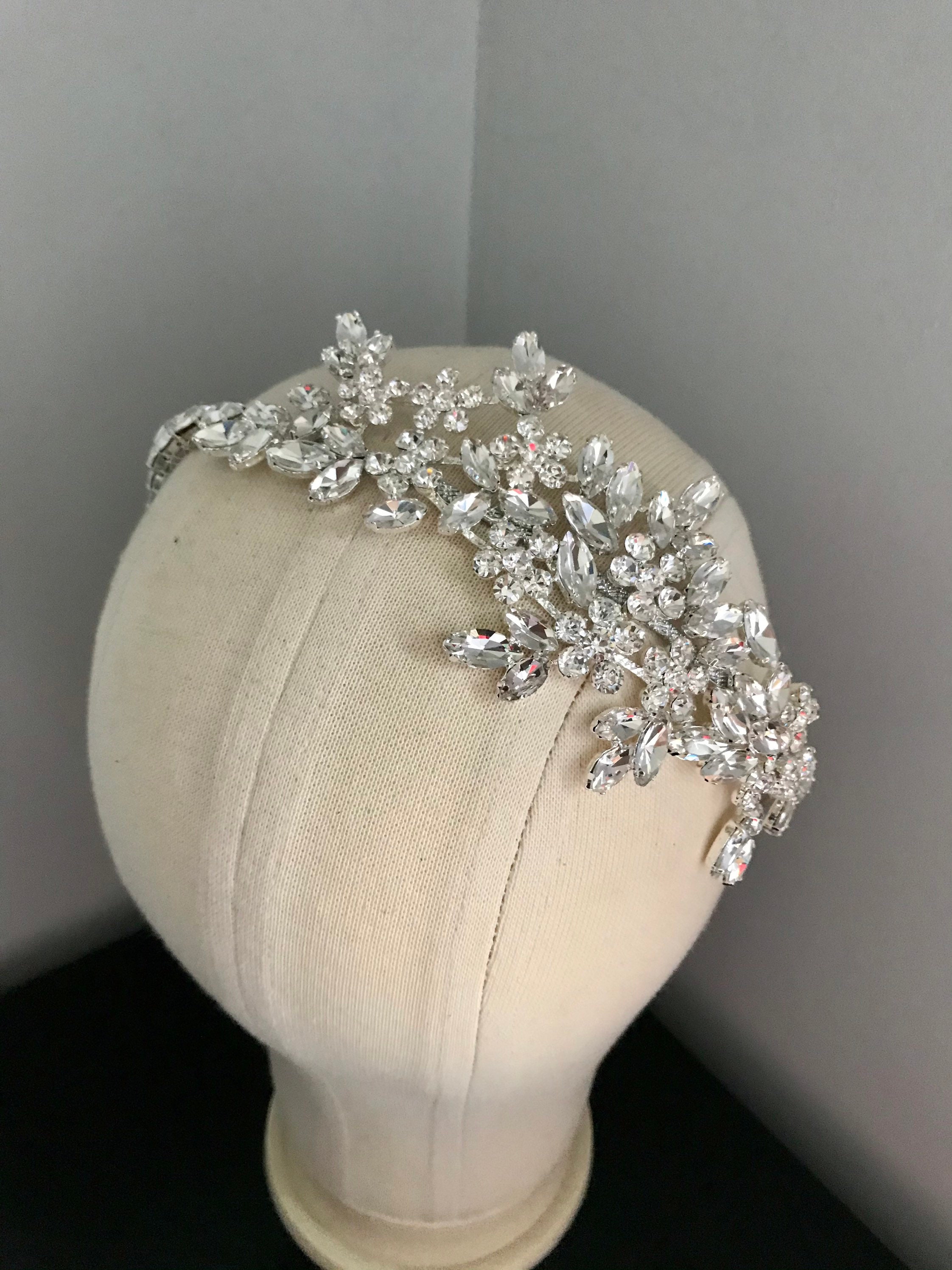 Elegant Crystal Bridal headband Silver crystal headpiece | Etsy