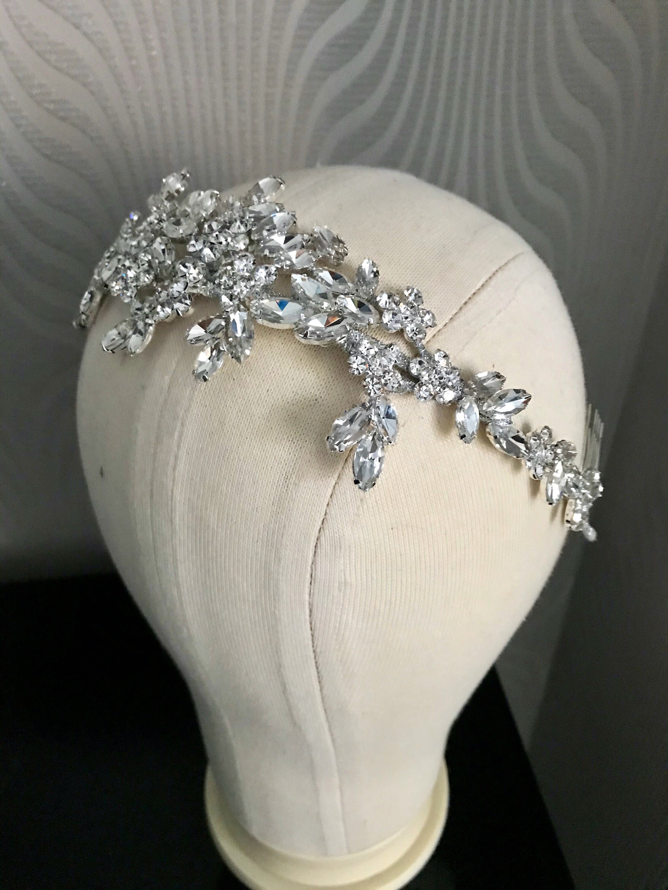 Crystal bridal headpiece headband wedding headband tiara | Etsy