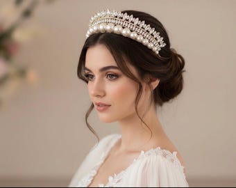 Gold Crystal Bridal Headband, hair accessory