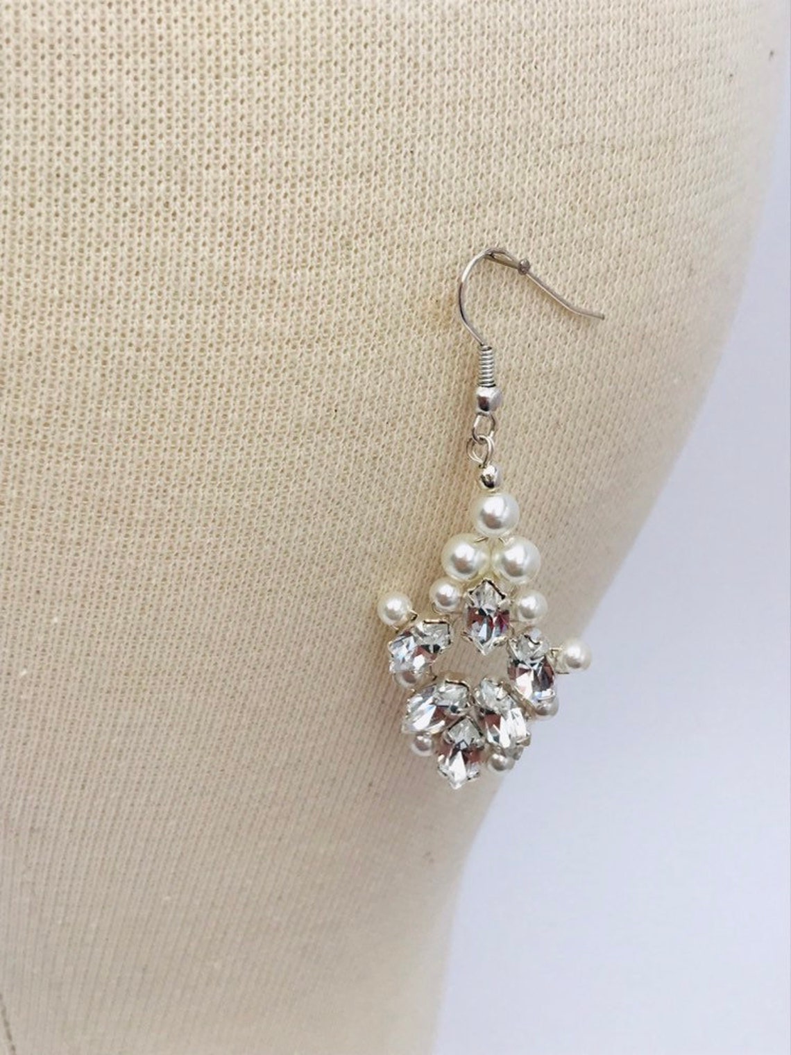 bridal pearl statement earrings