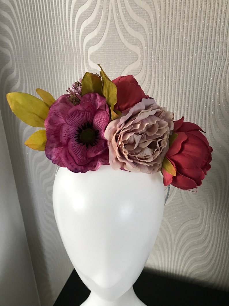 pink flower fascinator headband Pink hat mini hat races wedding ascot