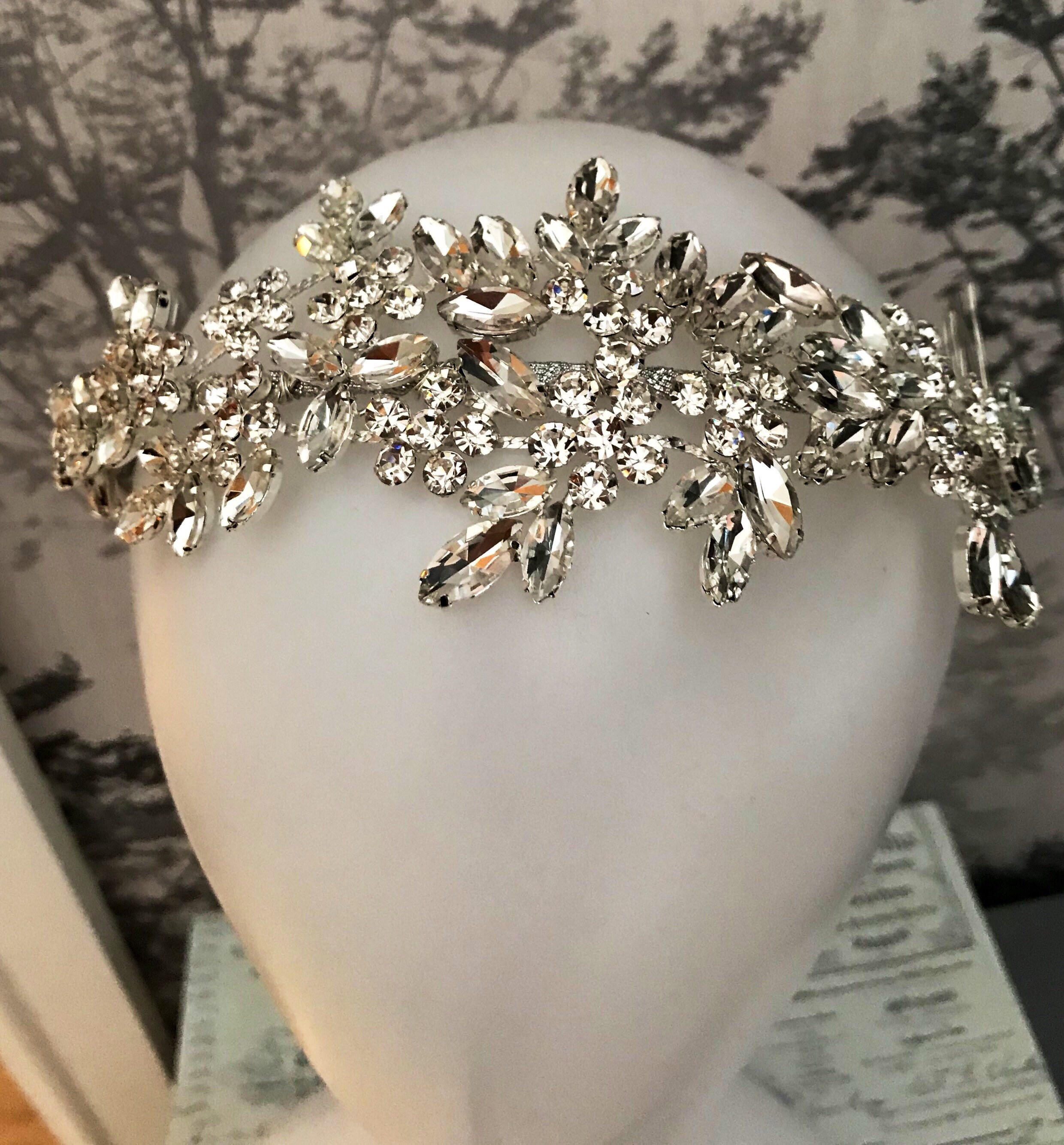 Crystal bridal headpiece headband wedding headband tiara | Etsy