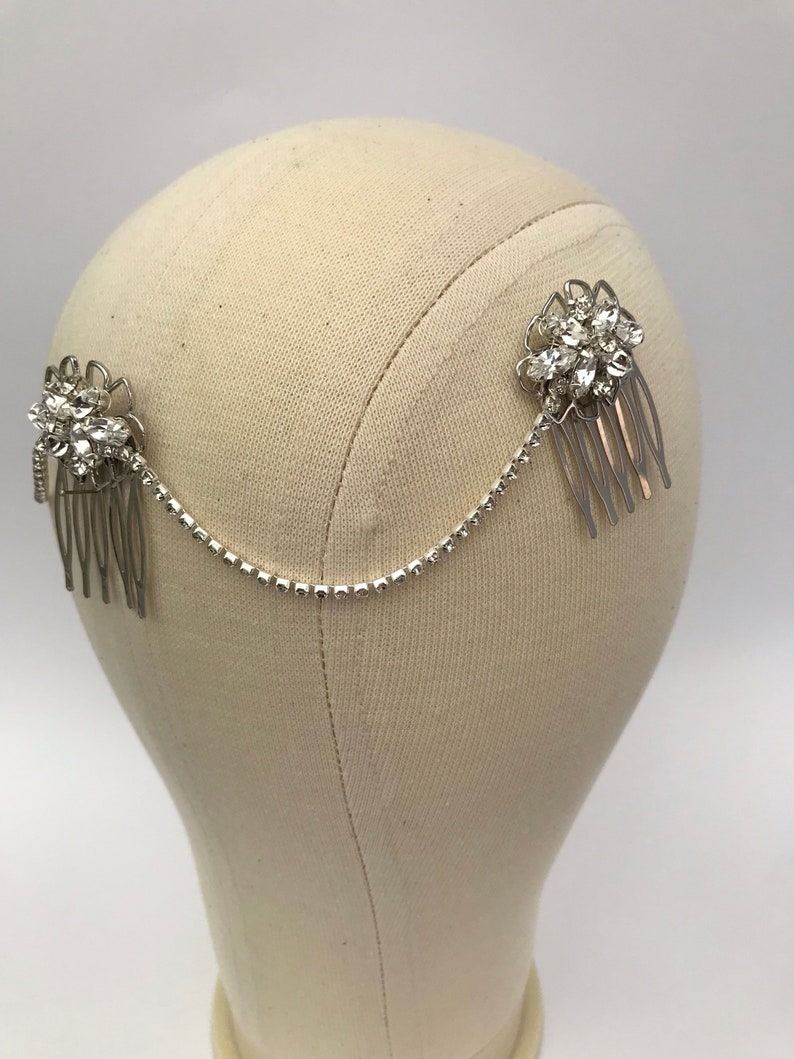 bridal hair chain Gatsby 1920s hair chain. bridal headpiece Hair accessory Art Deco Hair chain headpiece