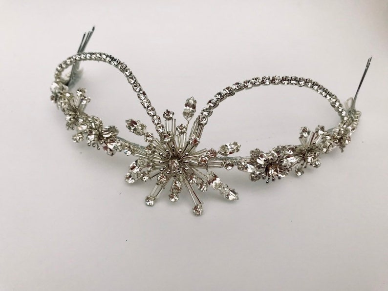 Bridal hair accessories wedding tiara star bridal hair vine Celestial bridal headpiece
