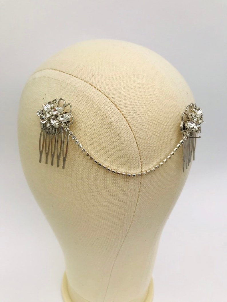 bridal hair chain Gatsby 1920s hair chain. bridal headpiece Hair accessory Art Deco Hair chain headpiece