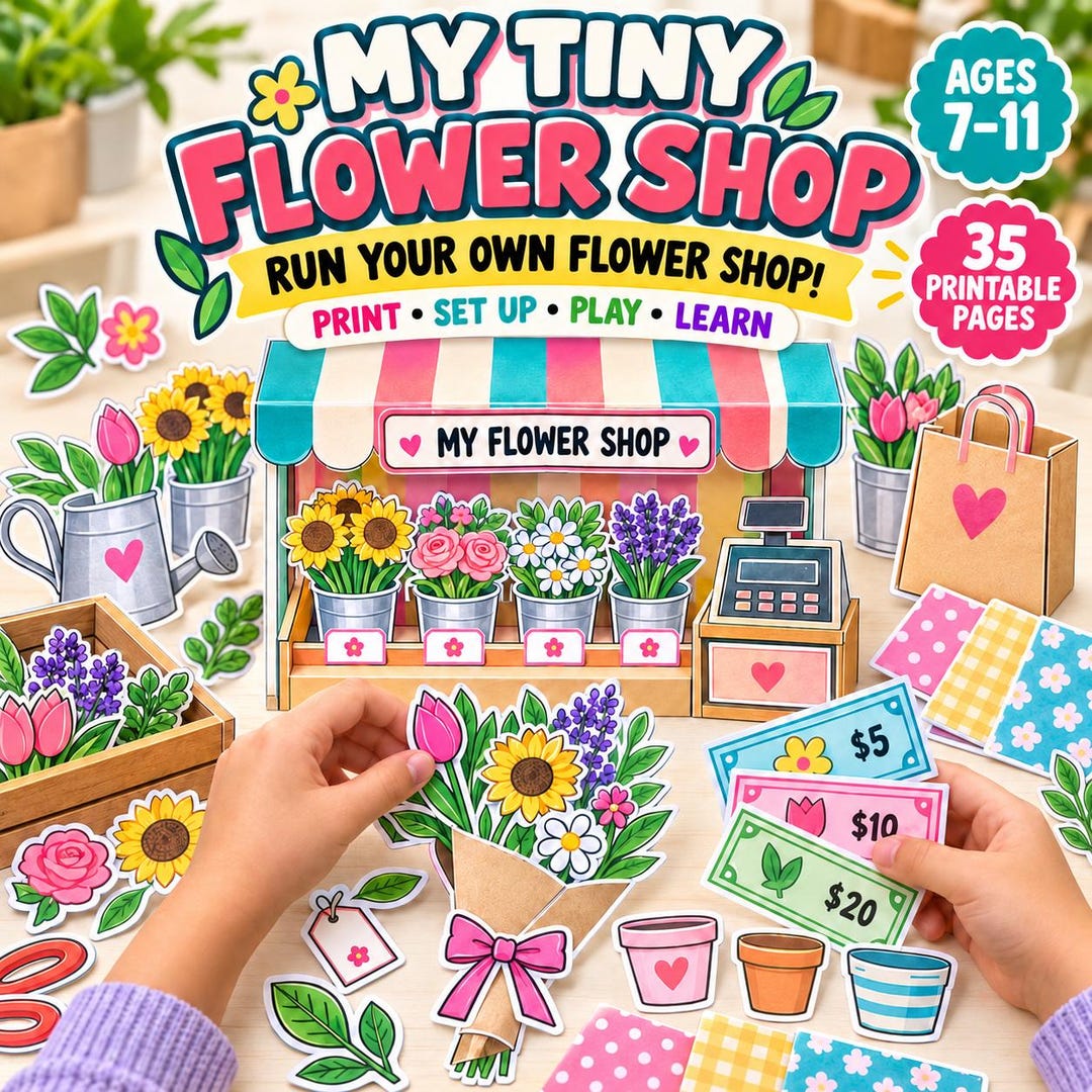 Flower Shop Printable for Kids | Pretend Play Business & Money Math ...
