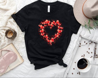 Valentine Heart Unisex Jersey Short Sleeve Tee Loveable Art, Soft Tee Unique Style,  Bight Bold Colors Great Gift