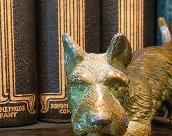 1920s small cast brass Scottie dog