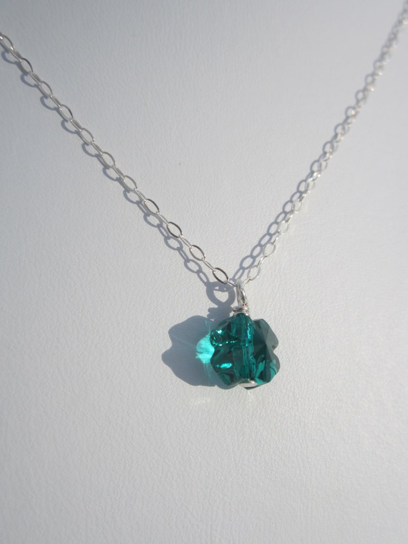 Emerald Four Leaf Clover Crystal Necklace for St. | Etsy