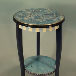 S ||  Cabriole Hand-Painted Drinks Table w-Shelf | 16x24H | As Shown or Custom Colors