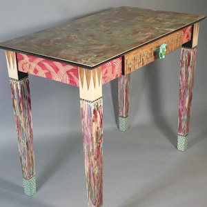 G Writing Desk/Dressing Table w-Drawer Hand-Painted 36x20x30H As Shown or Custom Colors image 1