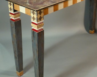 S ||  Sofa Table-Writing Desk-Dressing Table-Serving Table | Carved Legs/Hand-Painted | 52x16x30H | As Shown or Custom Colors