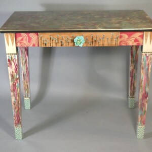 G Writing Desk/Dressing Table w-Drawer Hand-Painted 36x20x30H As Shown or Custom Colors image 3