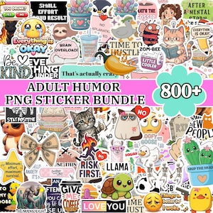 Puede incluir: Una gran colección de pegatinas coloridas con varios personajes de dibujos animados, animales y frases humorísticas. El conjunto incluye ilustraciones de gatos, esqueletos, cactus y alimentos, dispuestos en un collage denso.