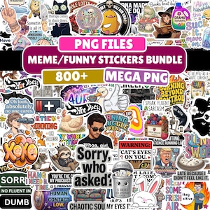 May include: A digital collection of numerous colorful stickers featuring various cartoon characters, animals, and humorous text phrases like Sorry who asked, Hot Mess, and Drama Remover, presented as a large collage of individual graphic designs.