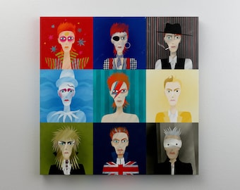 David Bowie Canvas Wall Art, Giclee Museum Quality Print, 50x50 cm, 20x20'