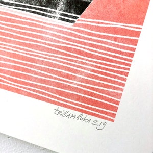 Journey Home, Home Print, Woman Man and a Dog in a Boat / Limited Edition Risograph Print, Noah, Lockdown Gift image 4